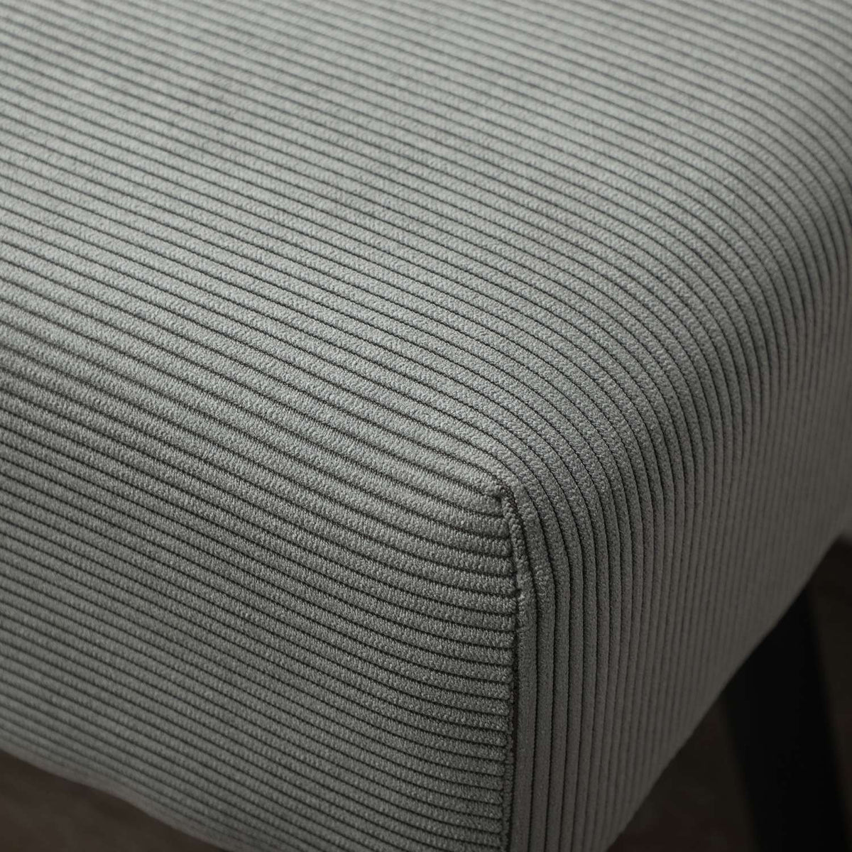Upholstered bench with corduroy cover, bed bench with metal legs, shoe bench 100 x 36 x 45 cm grey