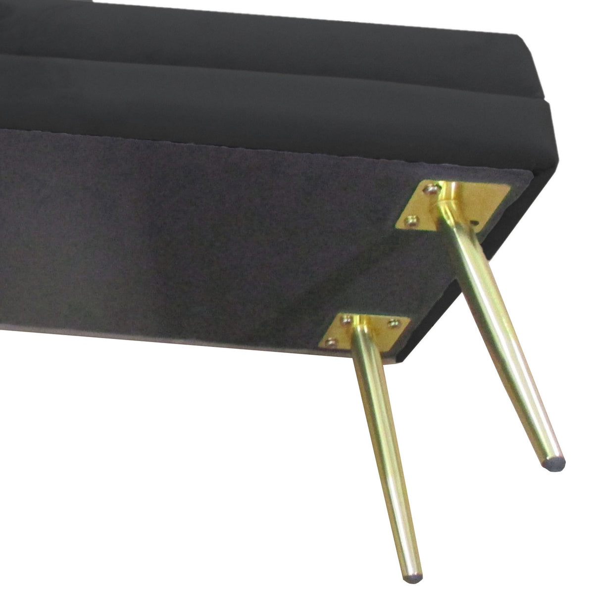 Upholstered bench with storage space, steel, 100 cm x 37.5 cm x 42 cm, black