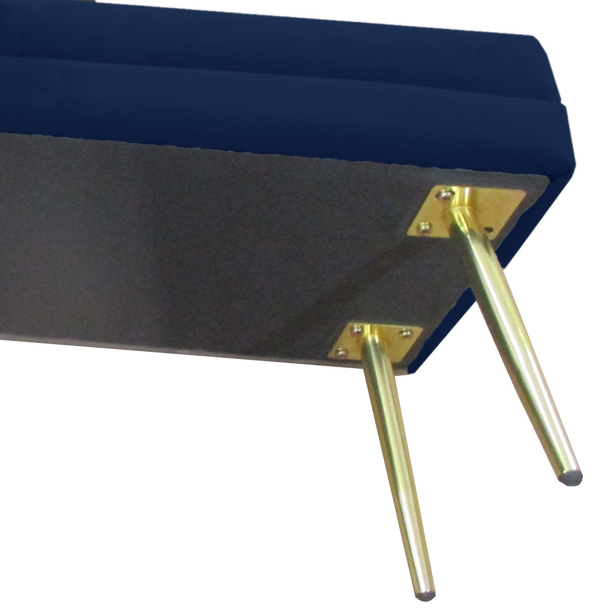 Upholstered bench with storage space, steel, 100 cm x 37.5 cm x 42 cm, blue