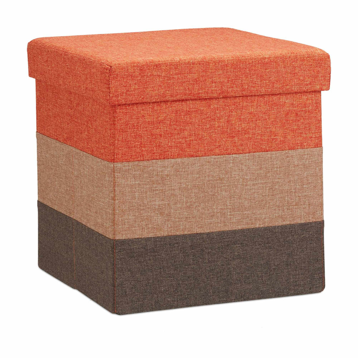 Upholstered stool with colorful stripes