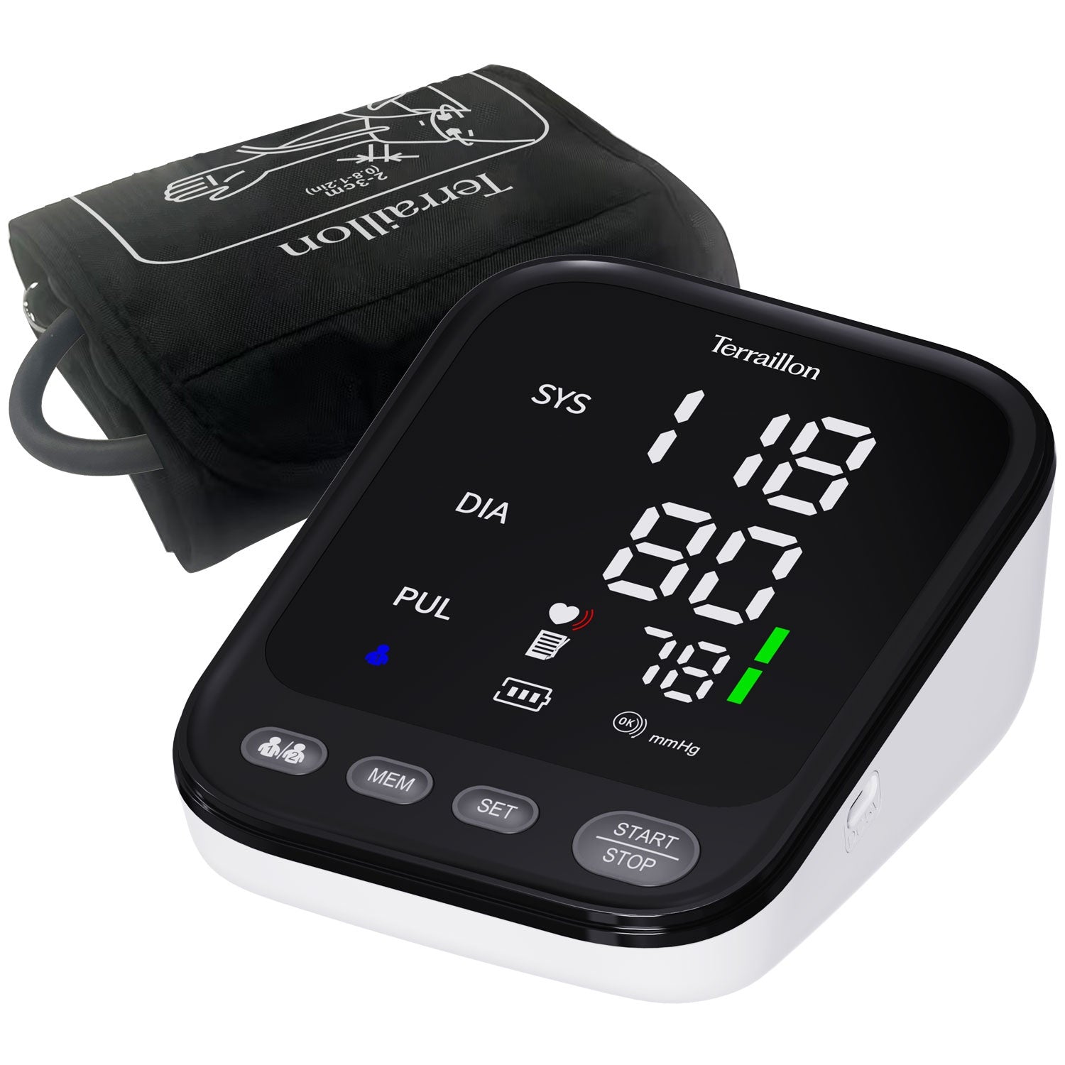 Upper Arm Blood Pressure Monitor, Large LED Display