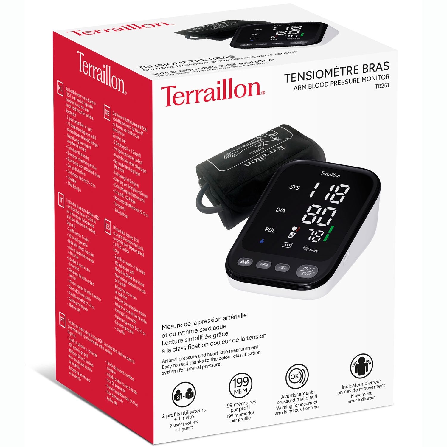 Upper Arm Blood Pressure Monitor, Large LED Display