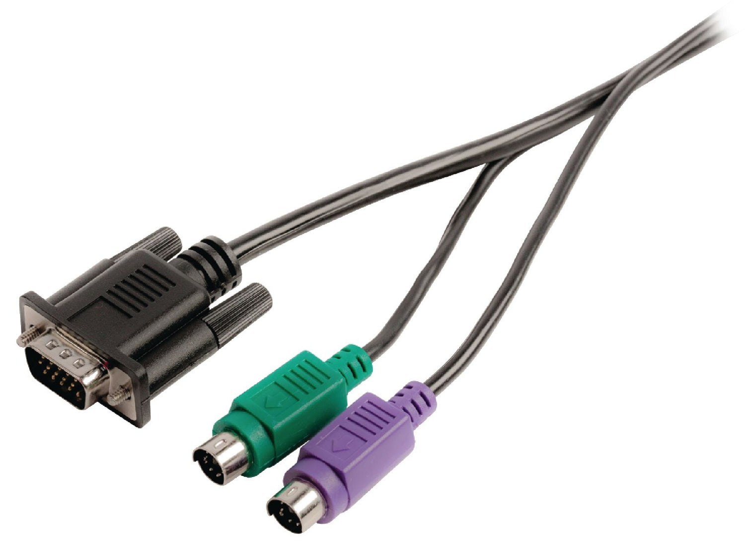 VGA-Kabel VGA, male + 2x PS2, male - VGA, male + 2x PS/2, male 2.00 m Black