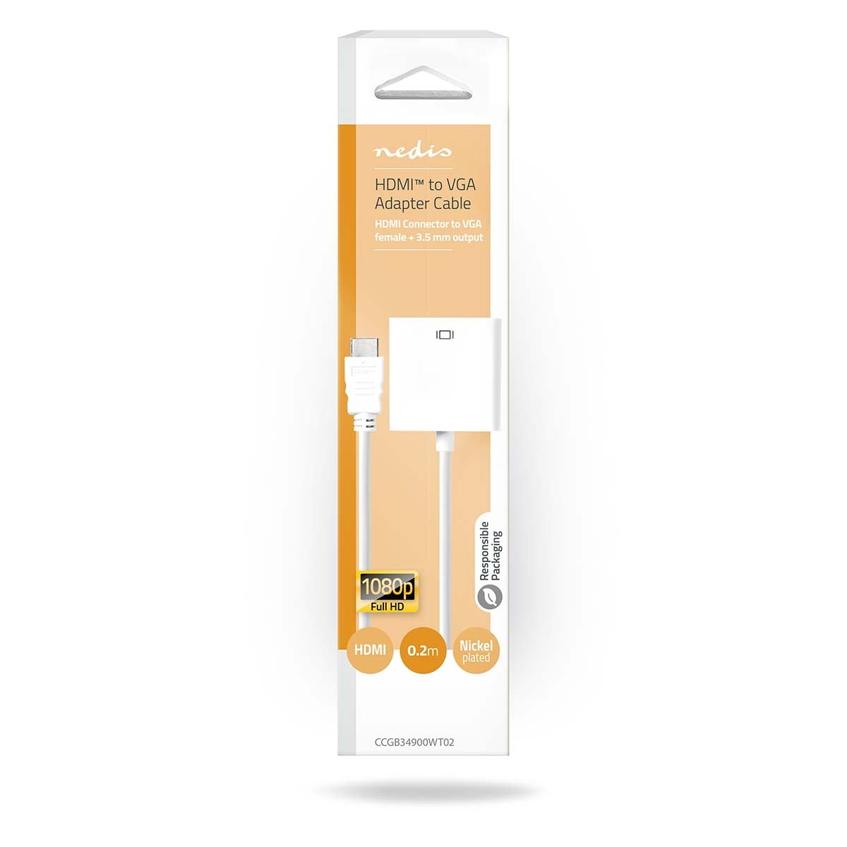 VGA adapter | HDMI™ Connector | VGA female 15p | Nickel Plated | Straight | PVC | White | Box