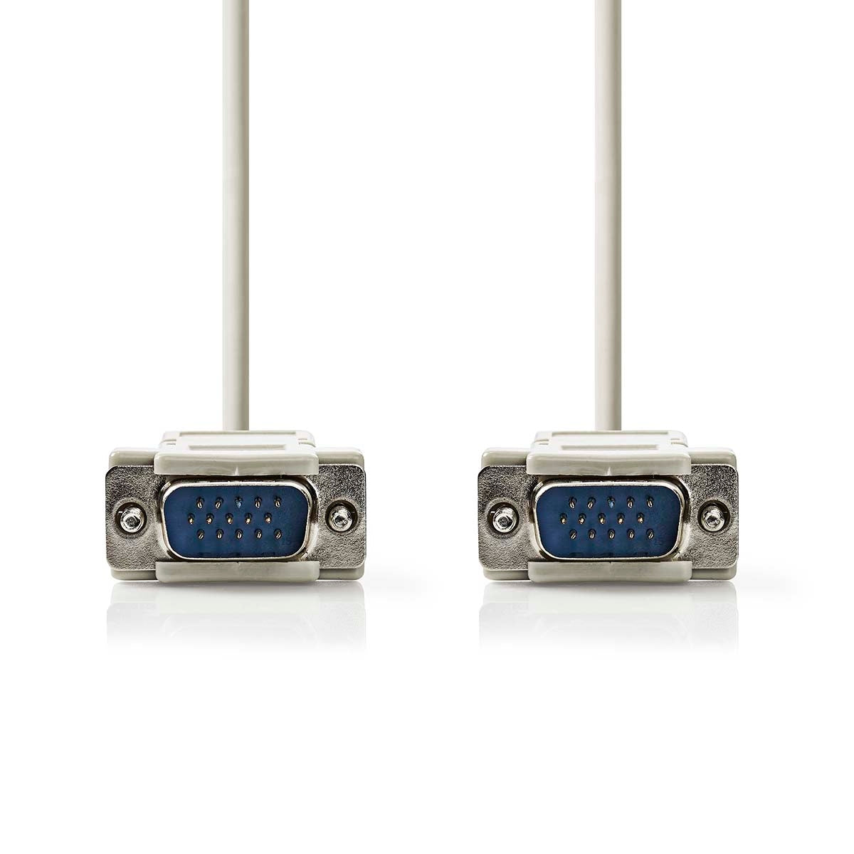 VGA cable | VGA Male | VGA Male | Nickel Plated | Maximum resolution: 1024x768 | 2.00 m | Round | ABS | Ivory | Label