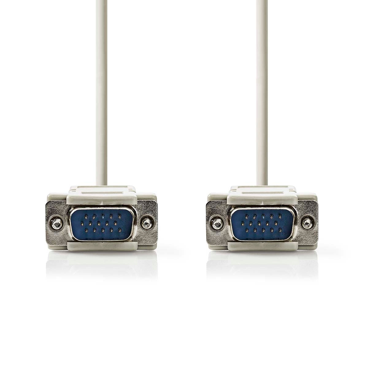 VGA cable | VGA Male | VGA Male | Nickel Plated | Maximum resolution: 1024x768 | 2.00 m | Round | ABS | Ivory | Plastic bag