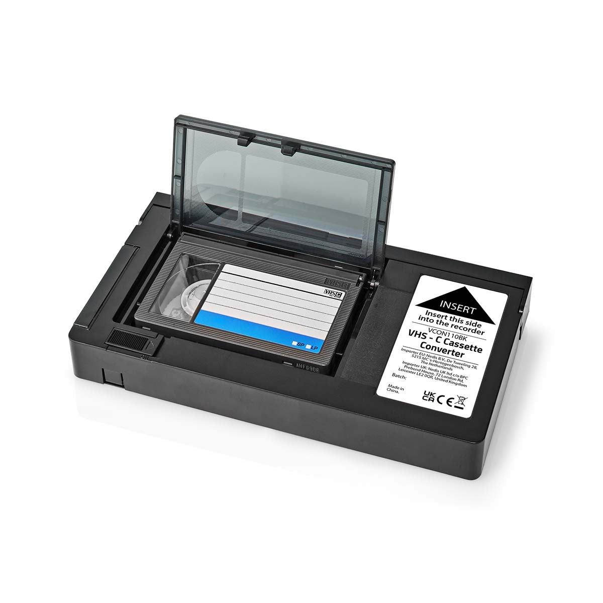 VHS Converter | Conversion: VHS-C to VHS | Plug and play | Black