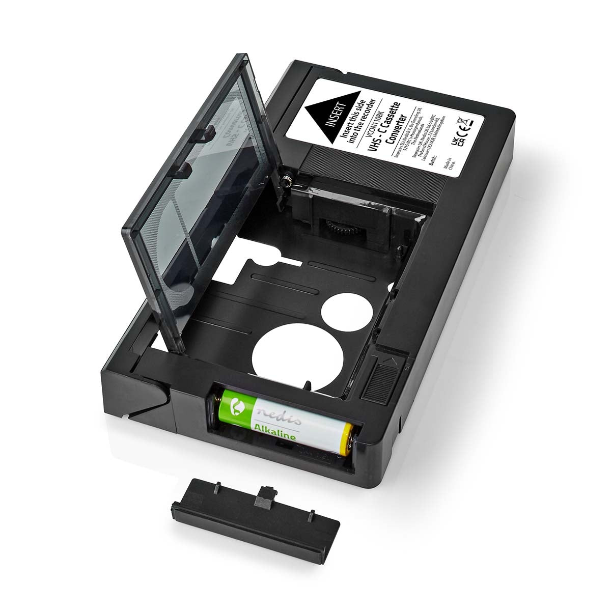 VHS Converter | Conversion: VHS-C to VHS | Plug and play | Black