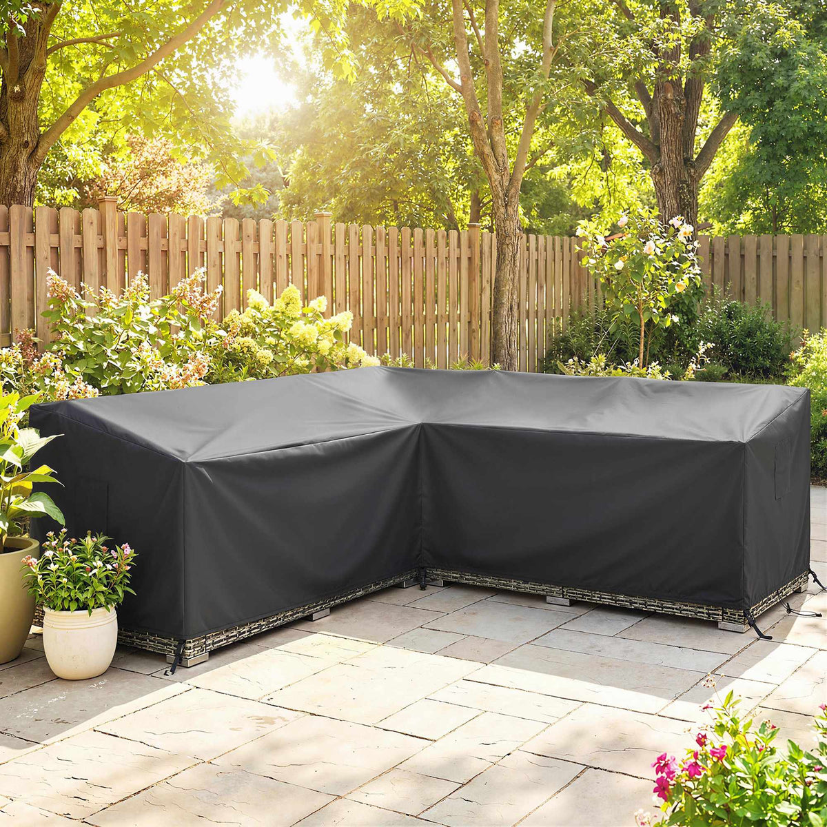 V-Shaped Waterproof Garden Furniture Cover, 420D Oxford, 216x216x78 cm