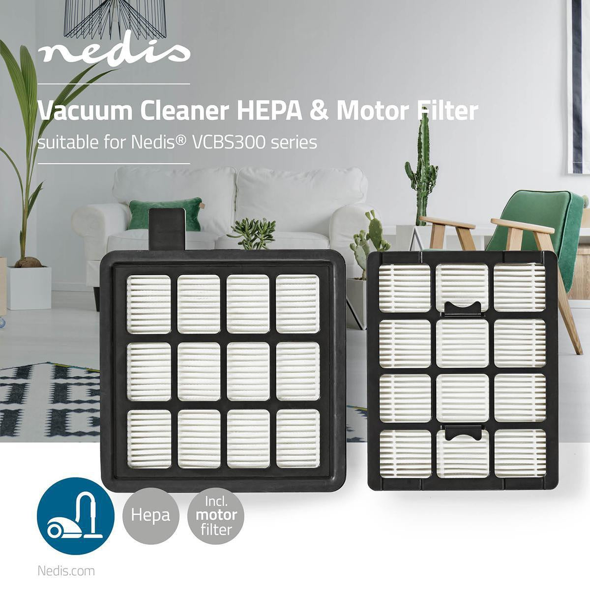 Vacuum Cleaner Motor Filter | Compensation for: Nedis | VCBS300 Series