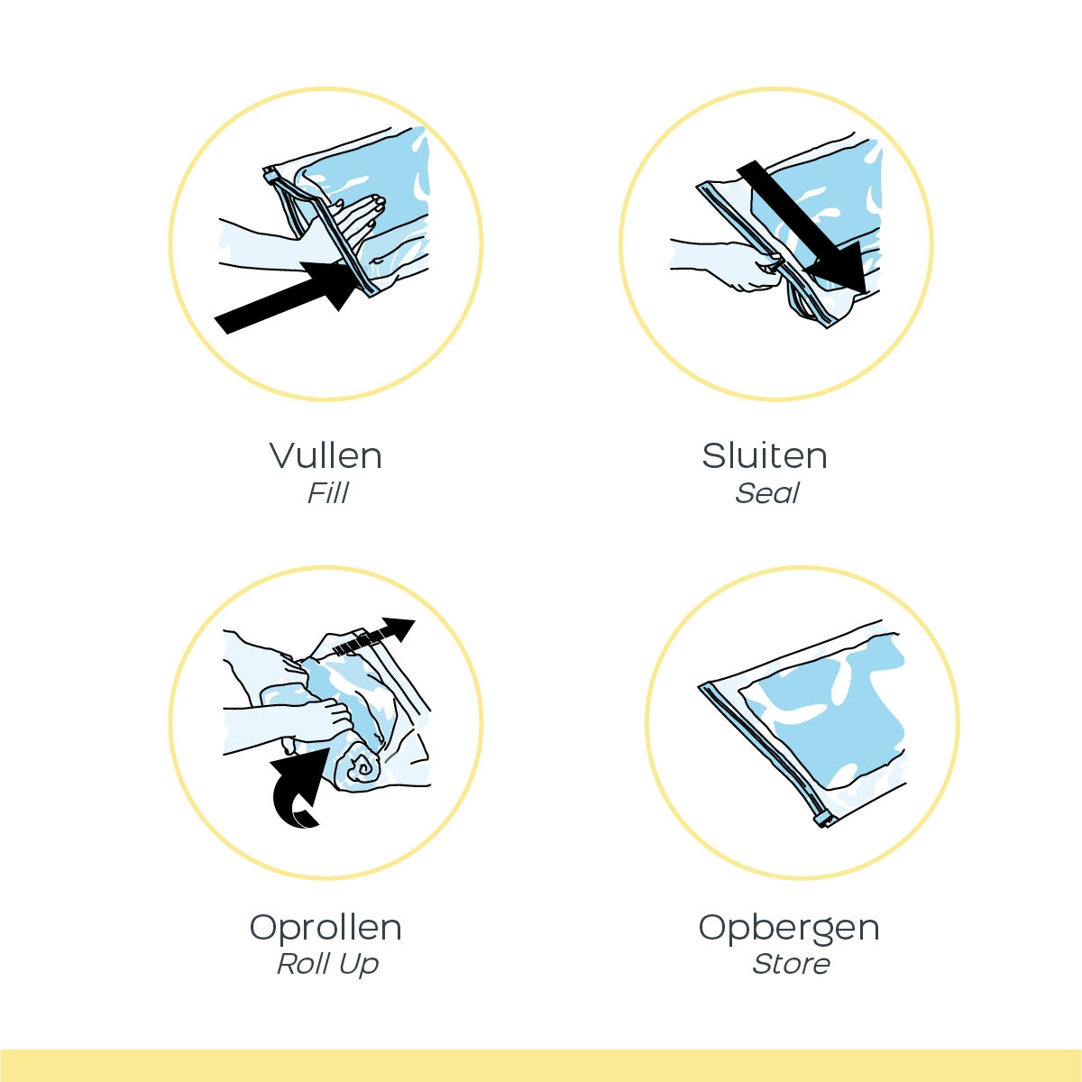 Vacuum Storage Bags for Travel – 4-Piece Set