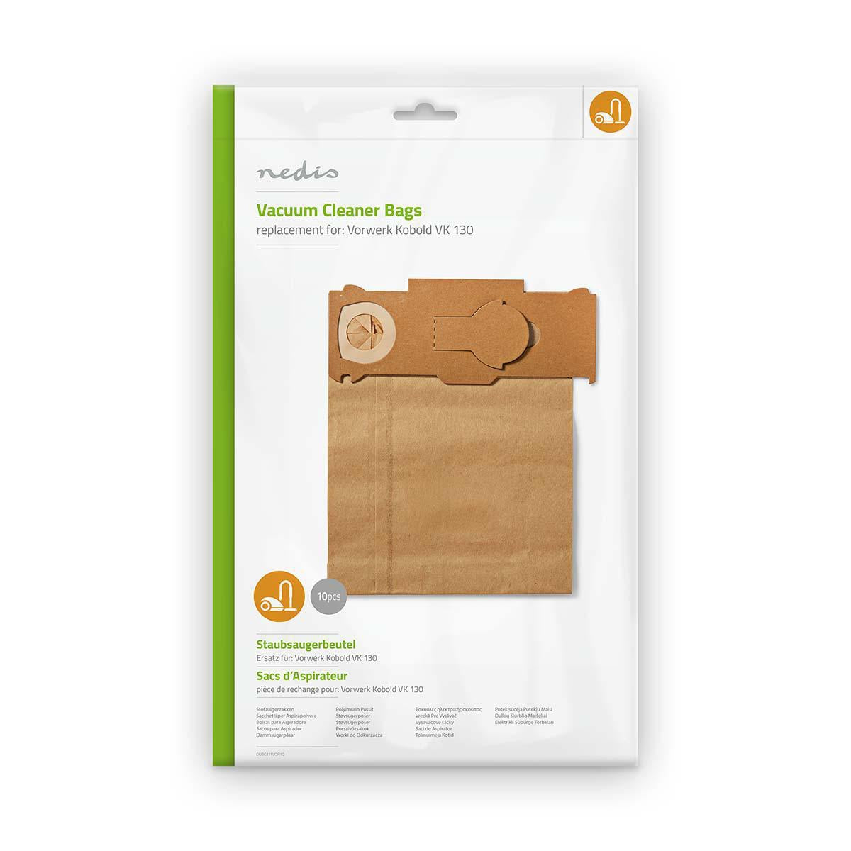 Vacuum bag | 10 pieces. | Paper | Best sold for: Vorwerk Kobold VK 130 | Brown