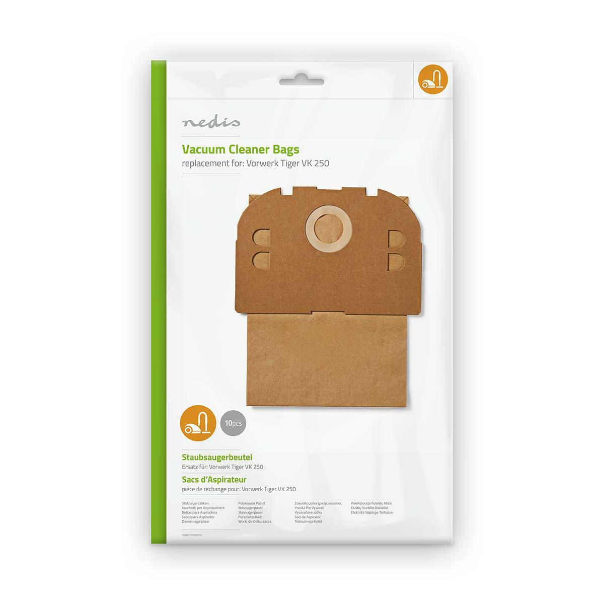 Vacuum bag | 10 pieces. | Paper | Best sold for: Vorwerk Tiger VK 250 | Brown