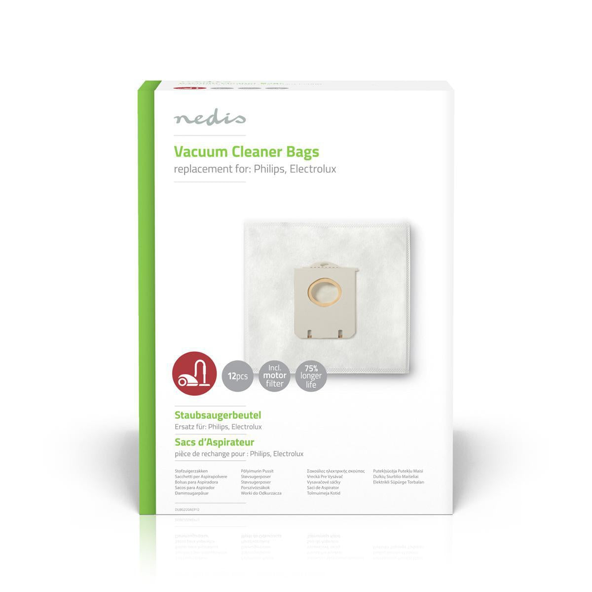 Vacuum bag | 12 pcs. | Synthetic | Best sold for: Philips / Electrolux | White