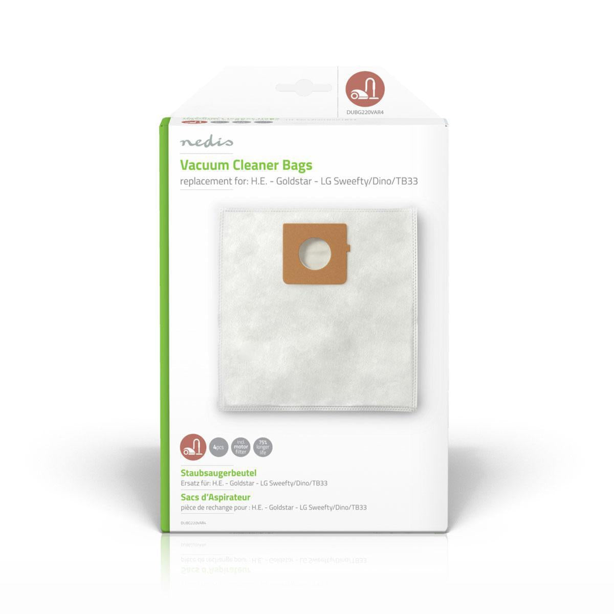 Vacuum bag | 4 pcs. | Synthetic | Most sold for: H.E. - Goldstar - LG Swifty/Dino/TB33 | White