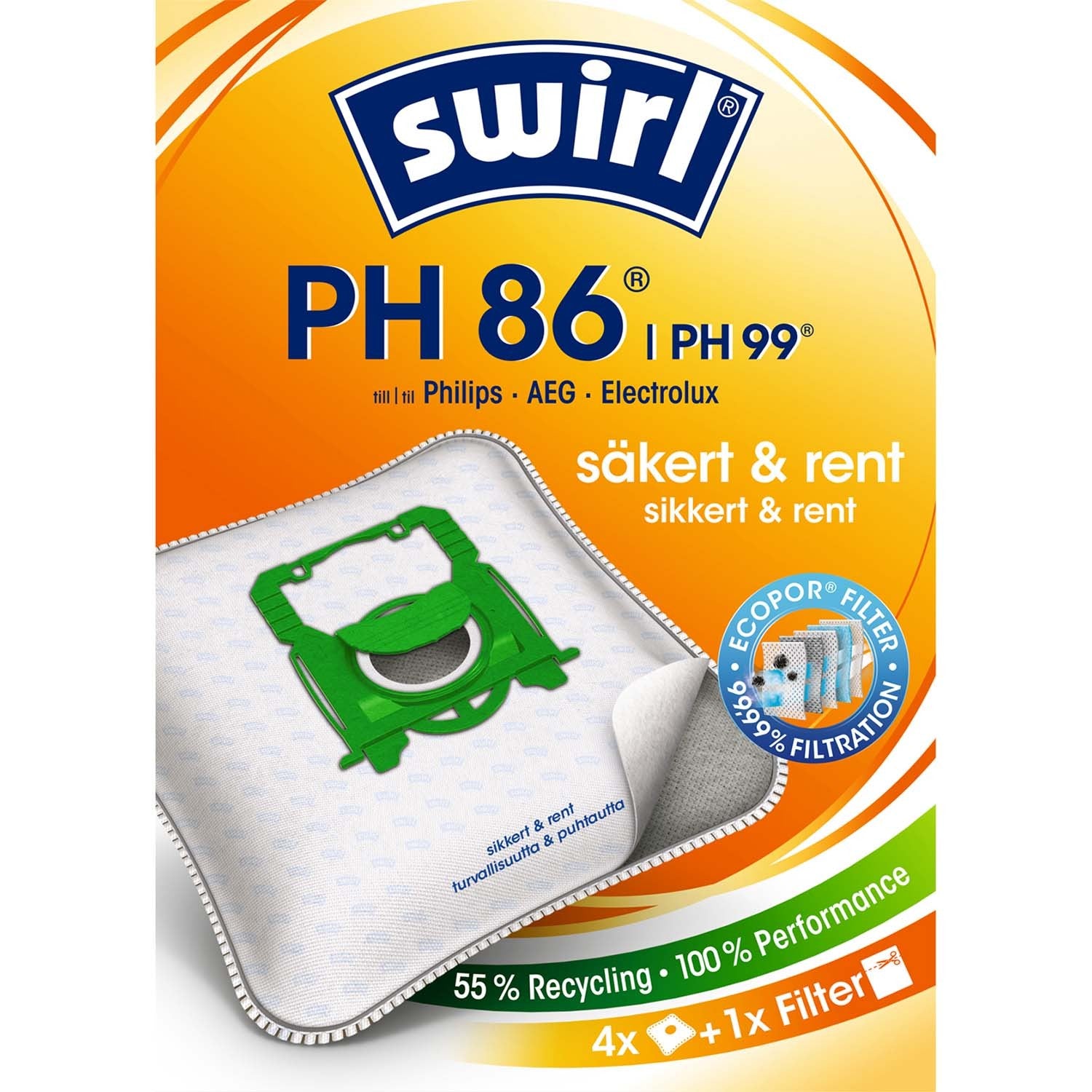 Vacuum cleaner bags PH86/PH99 4P (NOTE 3 pcs DFP)