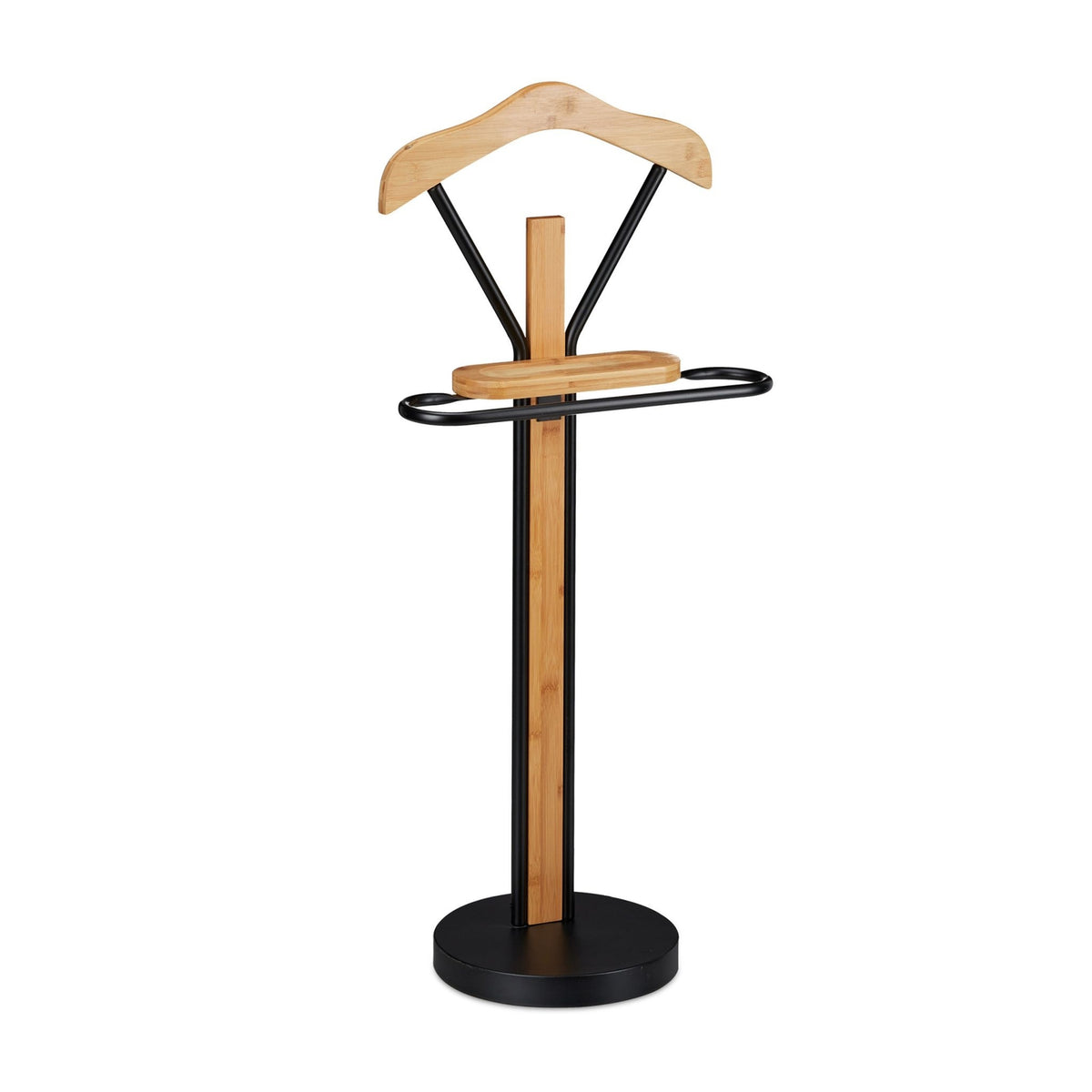Valet Stand – Bamboo & Steel Suit Organizer