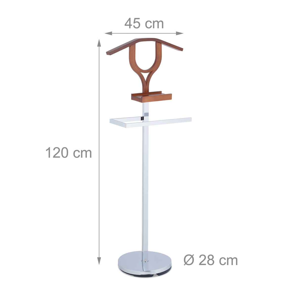 Valet stand with shelf
