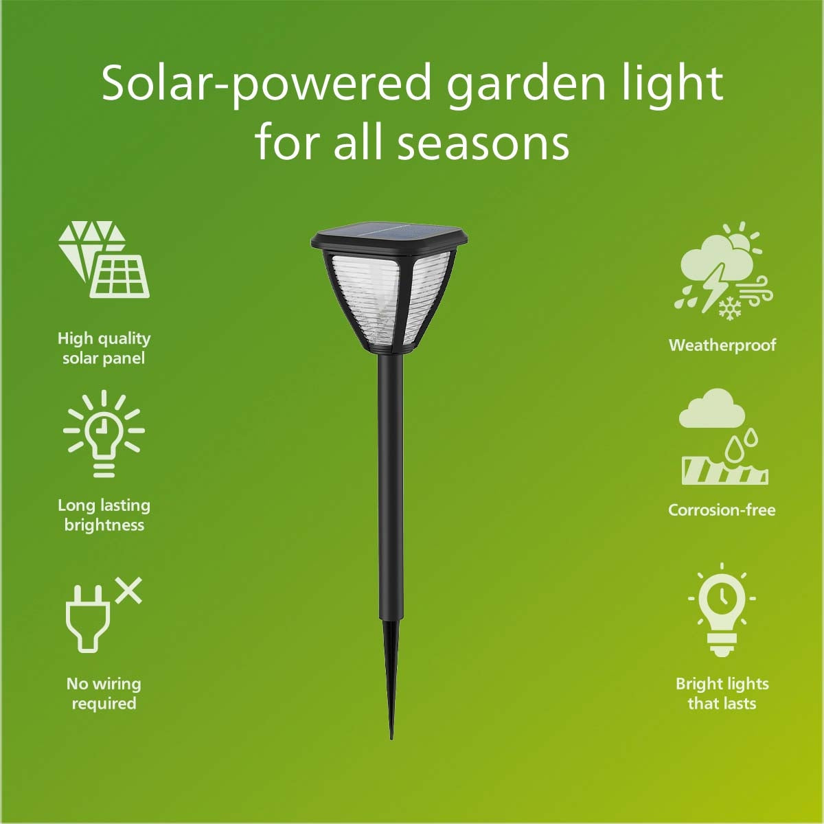 Vapora Garden lamp Solar LED 200lm Black