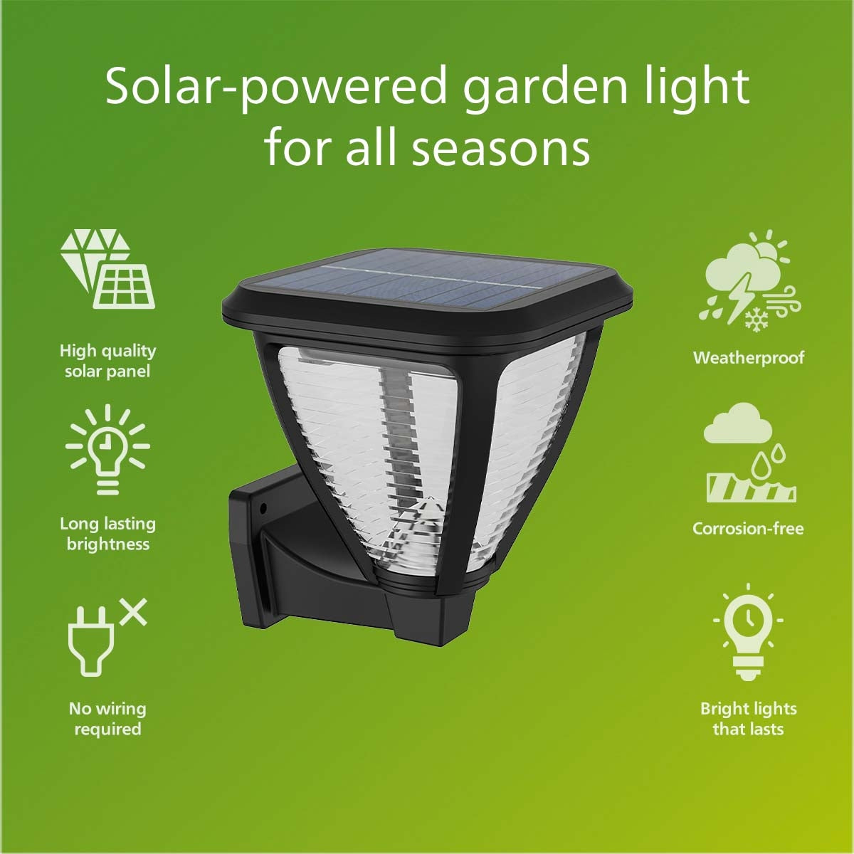 Vapora Wall Lamp Solar LED 200lm Black