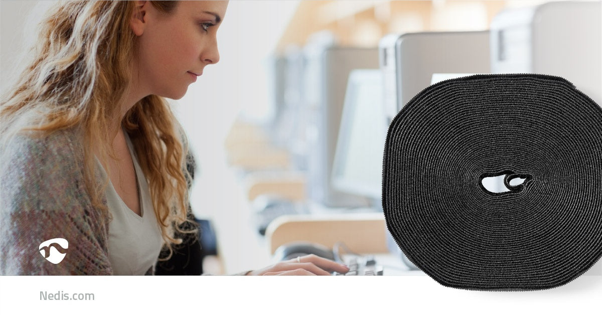 Velcro cord holder | Velcro | 1x Hook-and-loop Roll | Black