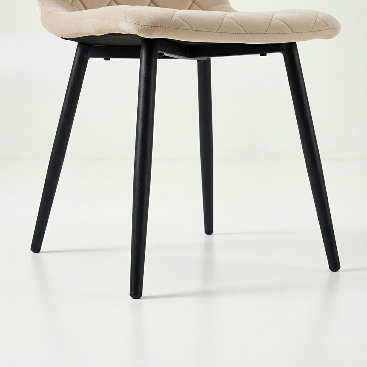 Velvet Dining Chairs, Beige, 4-Pack, Upholstered, Modern Design