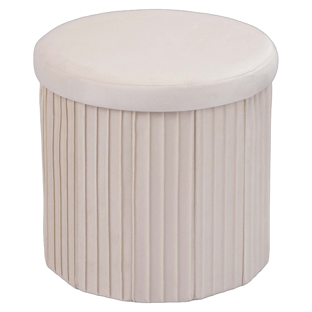 Velvet Storage Ottoman, Foldable Padded Seat