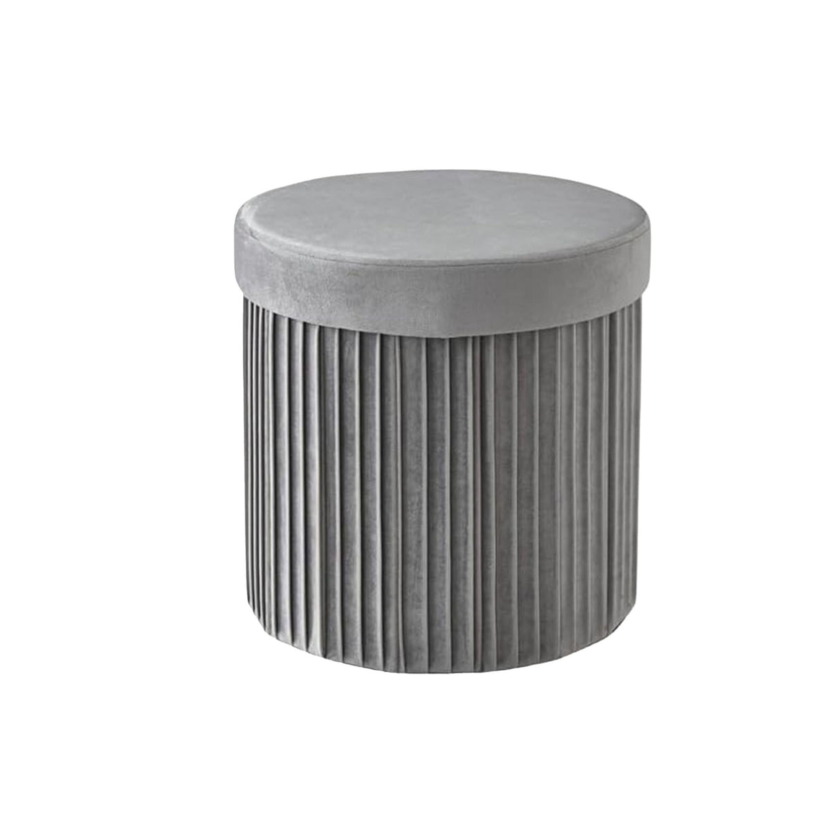 Velvet Storage Stool with Padded Seat and Compartment