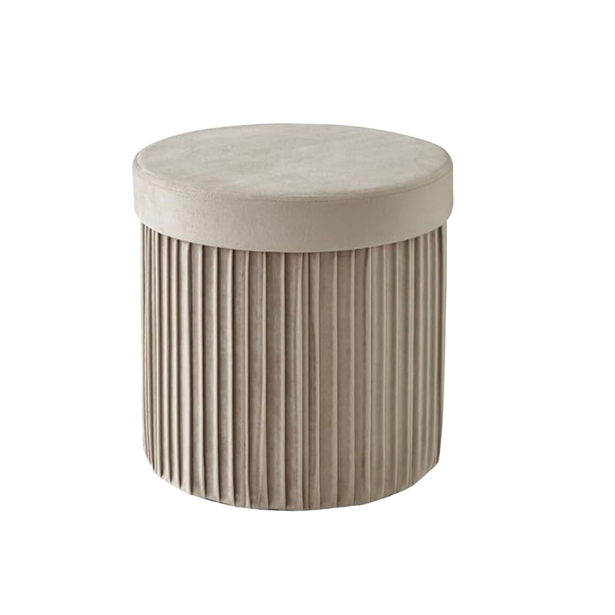 Velvet Storage Stool with Padded Seat and Large Compartment
