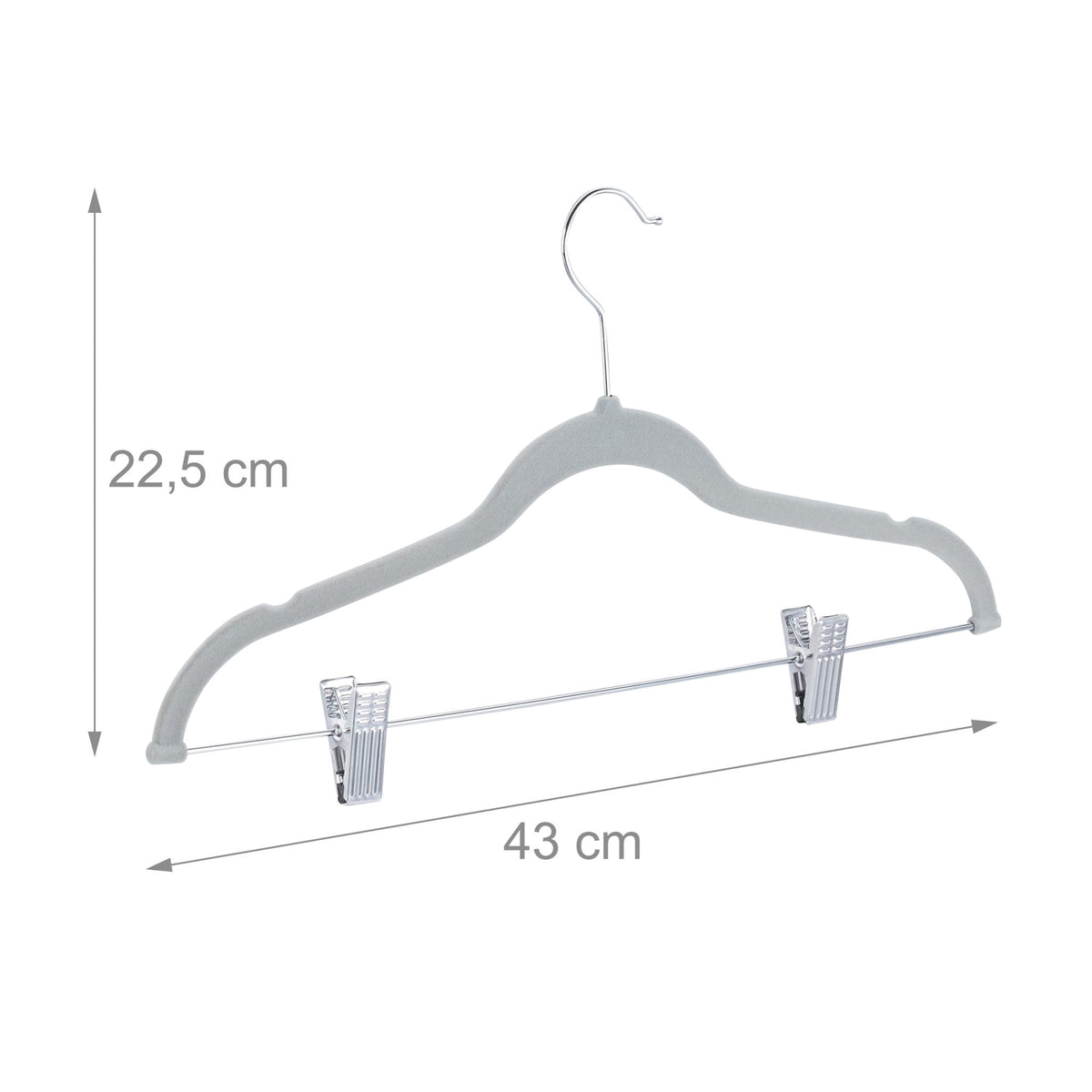 Velvet hanger with clips set of 12