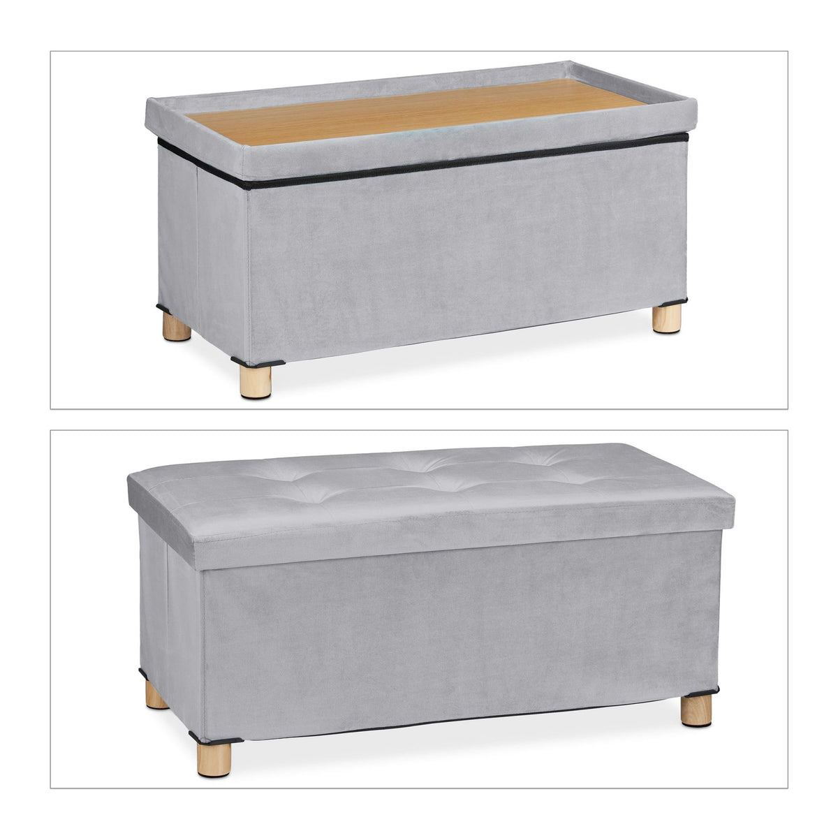 Velvet stool with tray