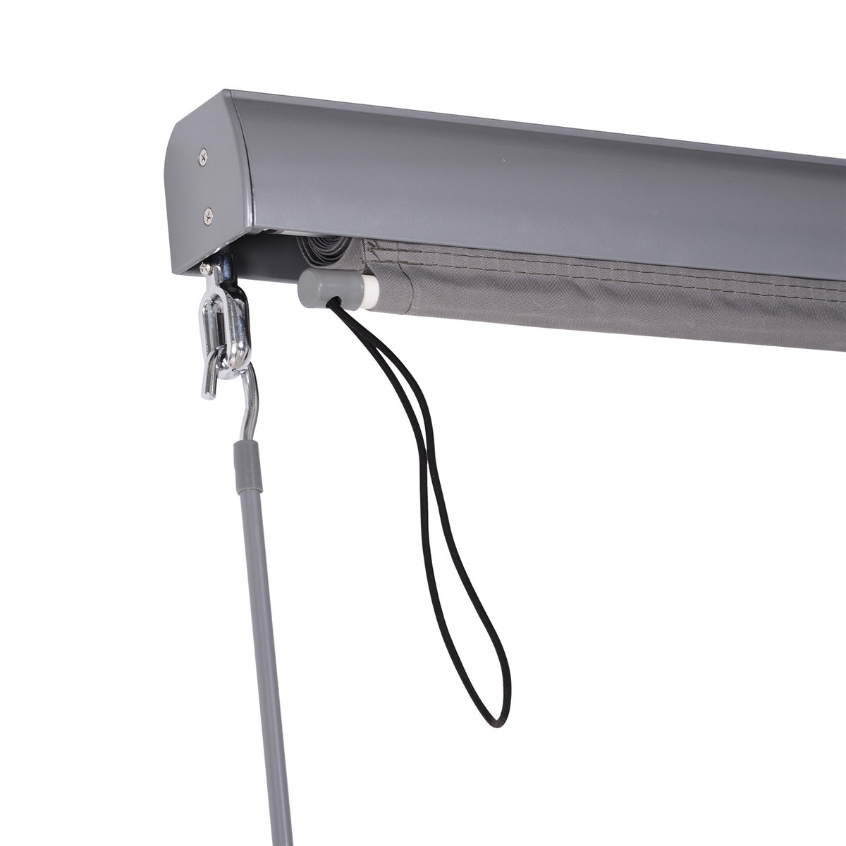 Vertical Awning, Balcony Awning, Vertical Awning, Wind Protection, Side Roller Blind, Privacy Screen With Hand Crank, Polyester Fabric + Aluminum, Gray, 120 X 200 Cm