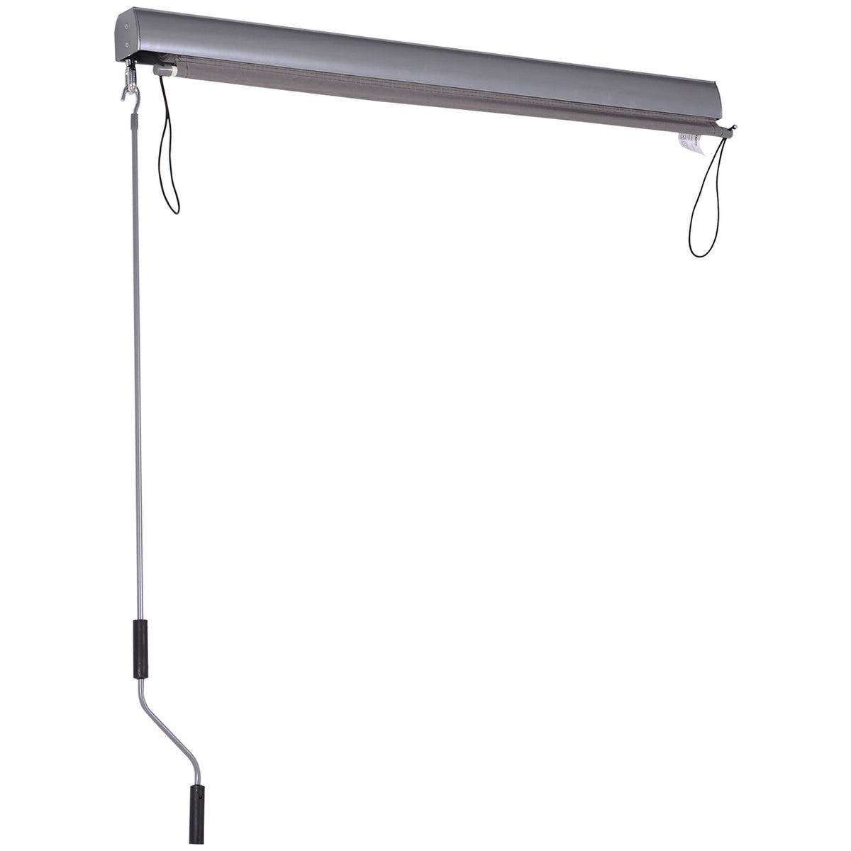Vertical Awning, Balcony Awning, Vertical Awning, Wind Protection, Side Roller Blind, Privacy Screen With Hand Crank, Polyester Fabric + Aluminum, Gray, 120 X 200 Cm