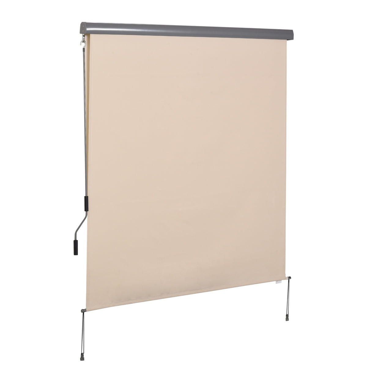 Vertical Awning Balcony Wind Protection And Privacy Screen, Hand Crank, Polyester + Aluminum, 160X250Cm