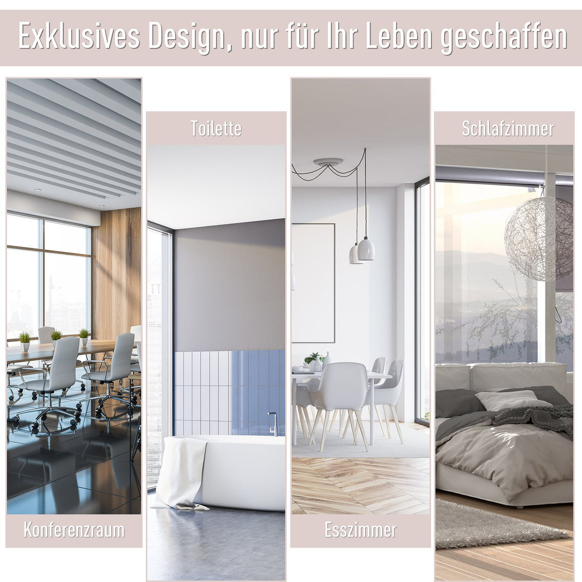 Vertical Awning Balcony Wind Protection And Privacy Screen, Hand Crank, Polyester + Aluminum, Cream White, 140X250Cm