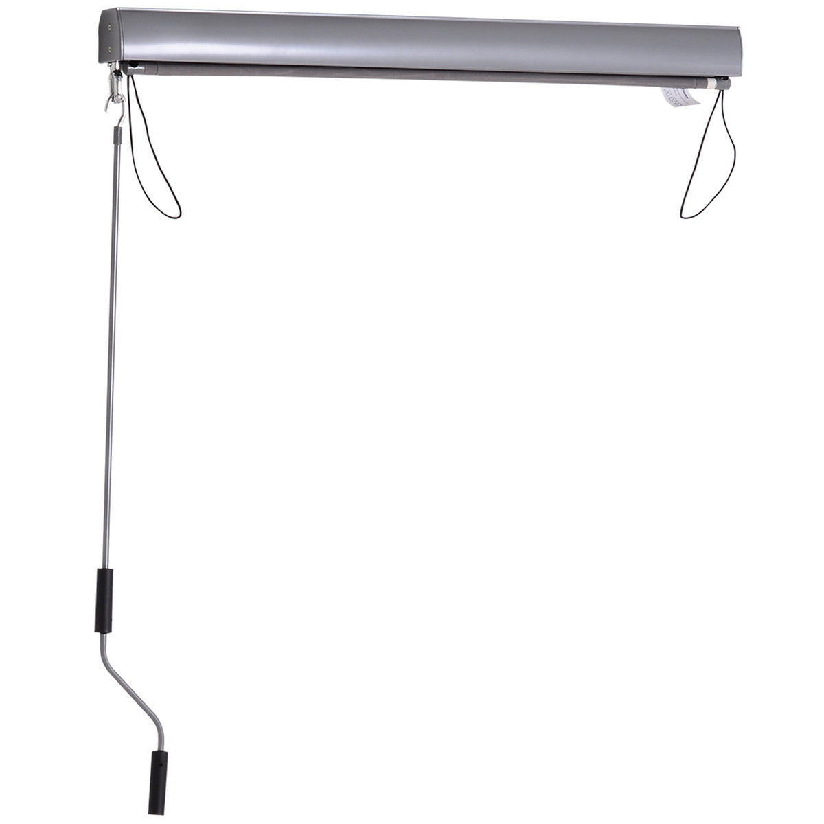 Vertical Awning Balcony Wind Protection And Privacy Screen, Hand Crank, Polyester + Aluminum, Gray, 100X140Cm