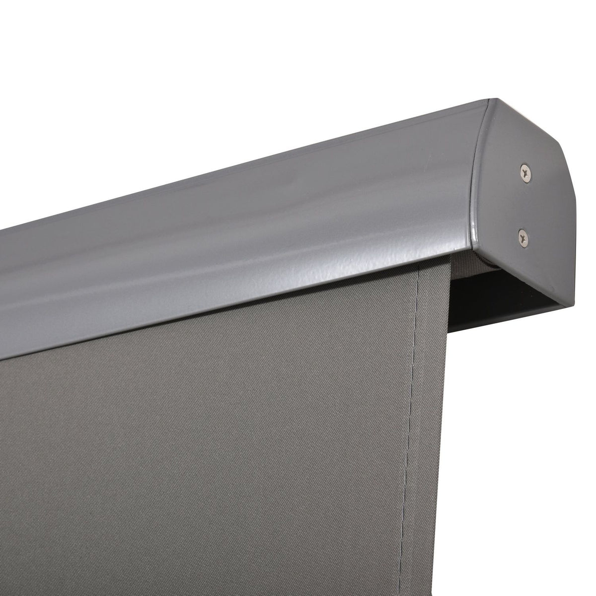 Vertical Awning Balcony Wind Protection & Privacy Screen, Hand Crank, Polyester+Aluminum, Grey, 140X250Cm
