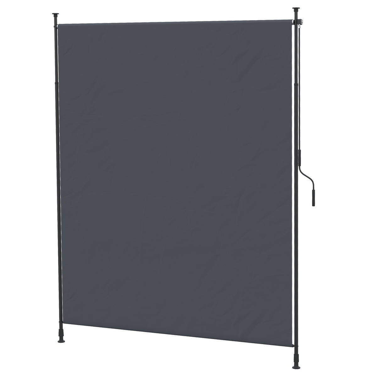 Vertical awning 200 x 292 cm, vertically retractable with adjustable sun protection made of gray aluminum for terraces and balconies