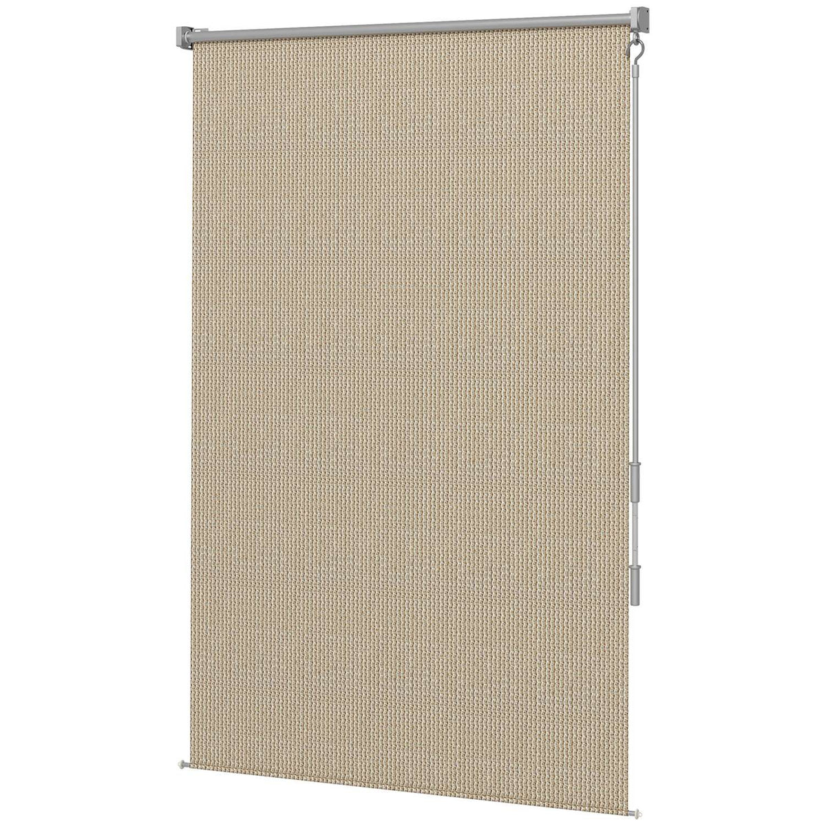Vertical awning balcony roller blind with hand crank, 120 x 185 cm outdoor roller blind, blackout roller blind, privacy screen for pavilion, garden, beige