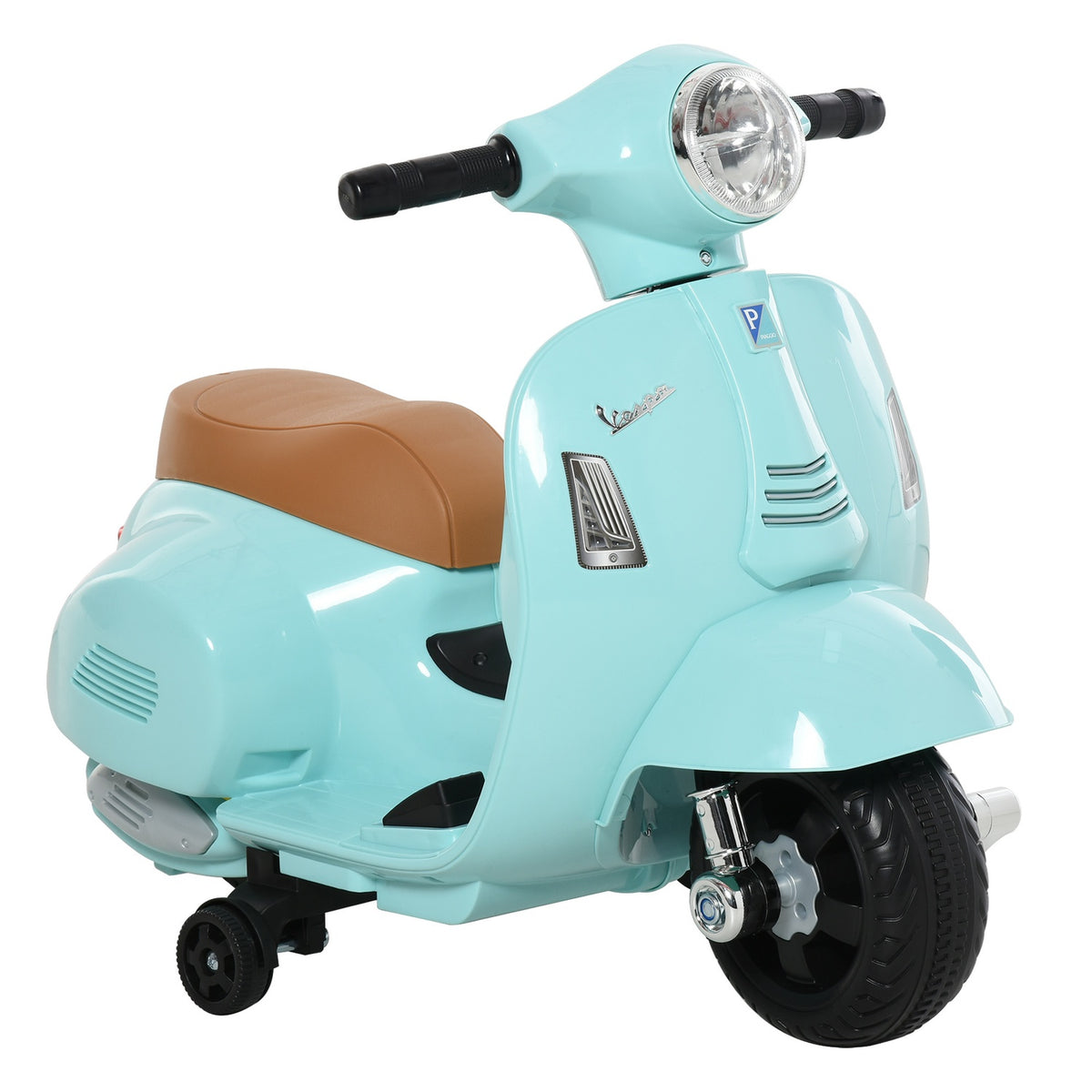 Vespa Electric Motorcycle Children'S Motorcycle Electric Vehicle 18-36 Months 3 Km/H Led Light Sound Pp Plastic Metal Green 66.5 X 38 X 52 Cm