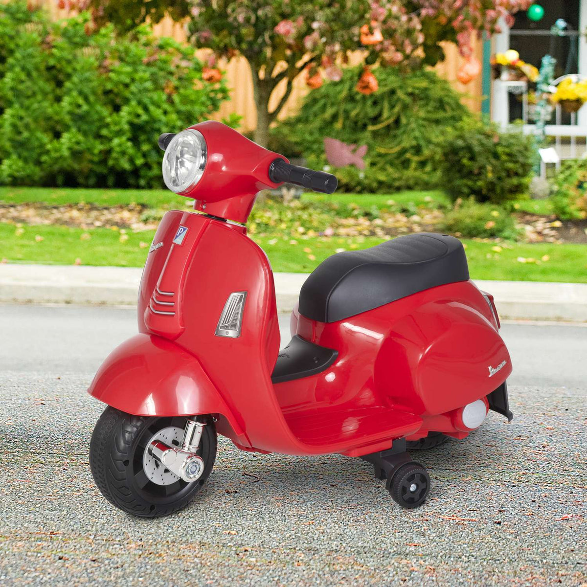 Vespa Electric Motorcycle Children'S Motorcycle Electric Vehicle 18-36 Months 3 Km/H Led Light Sound Pp Plastic Metal Red 66.5 X 38 X 52 Cm