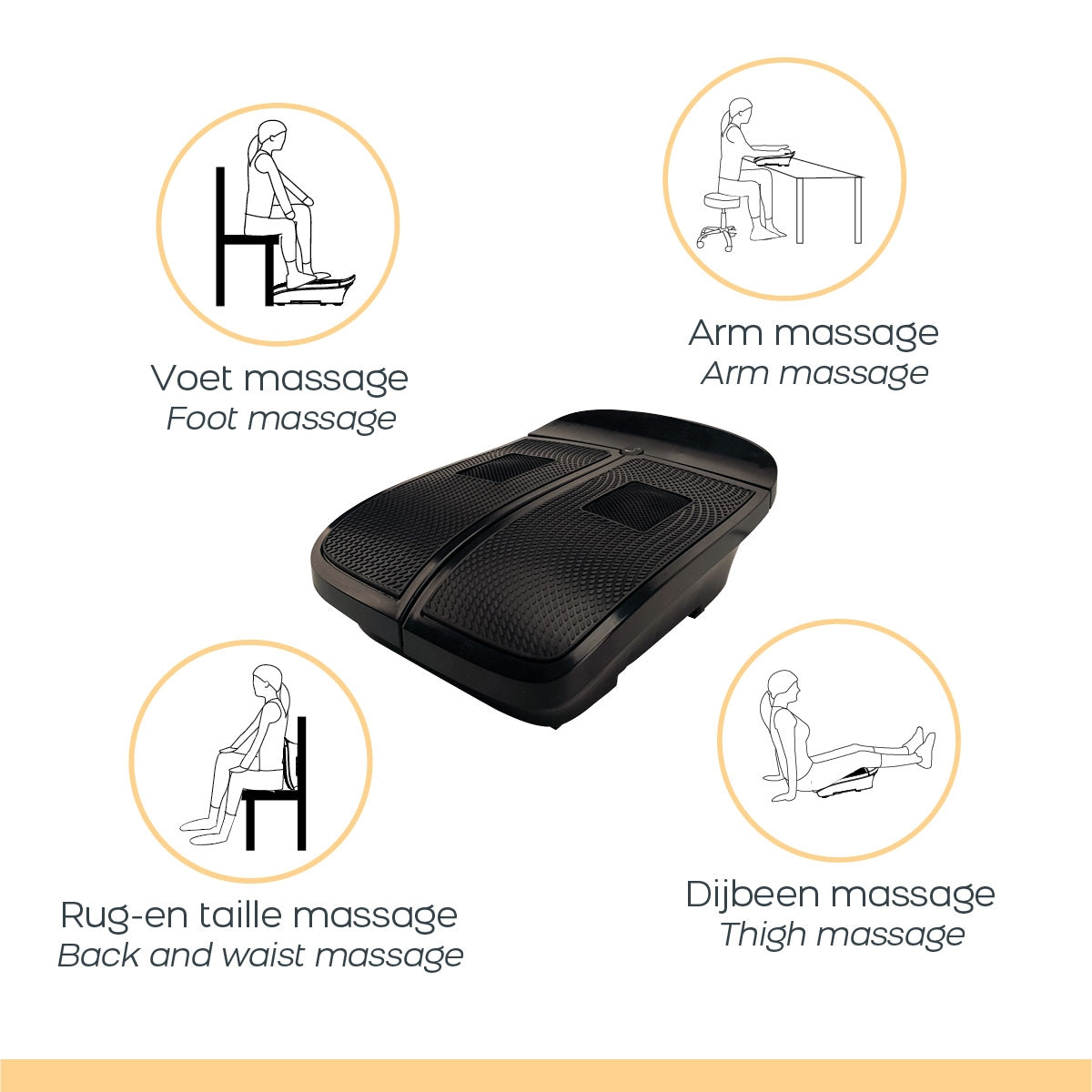 Vibration Leg Trainer with Acupressure Massage - Black