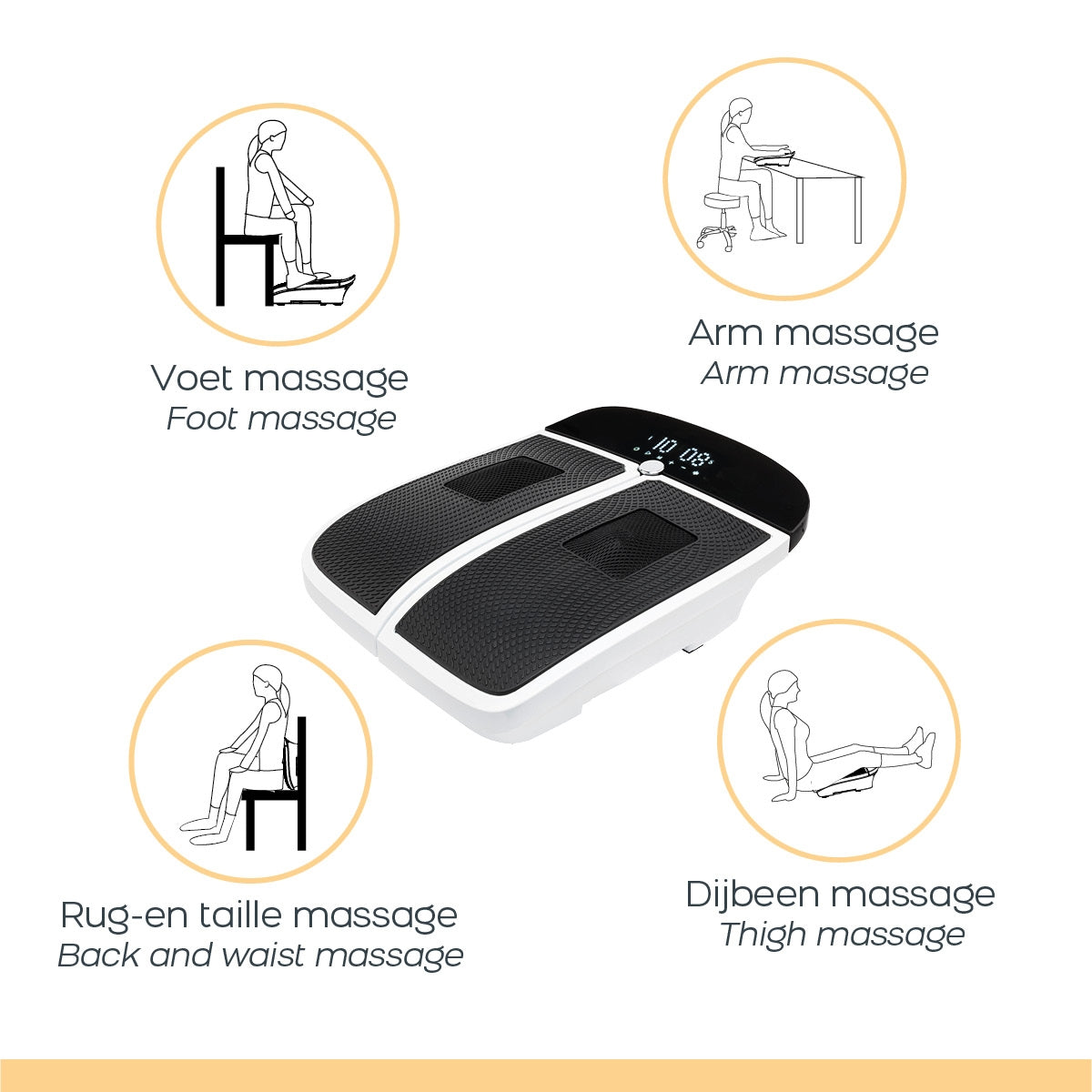 Vibration Leg Trainer with Acupressure Massage - Black