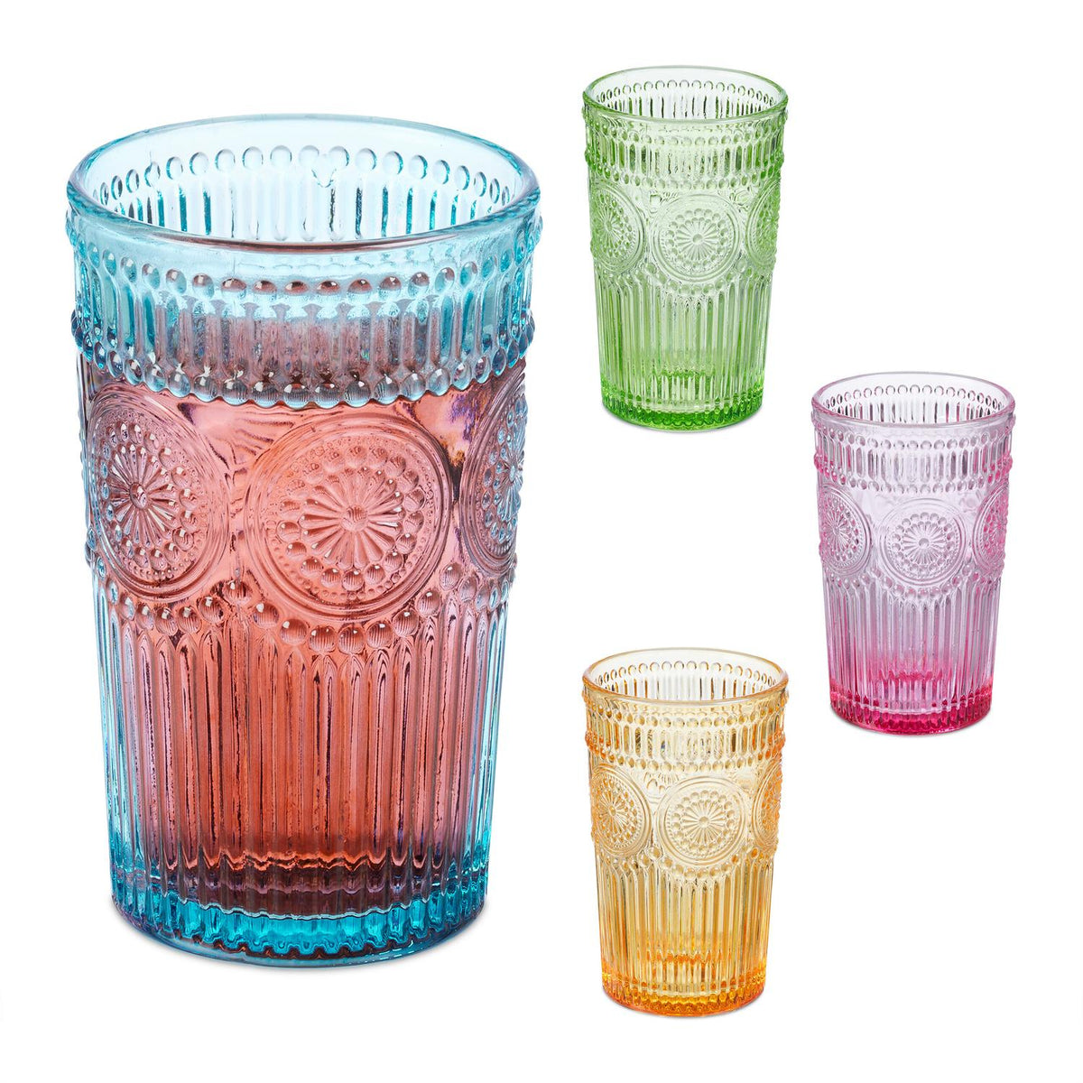 Vintage Glass Tumblers, Set of 4 – Elegant Design