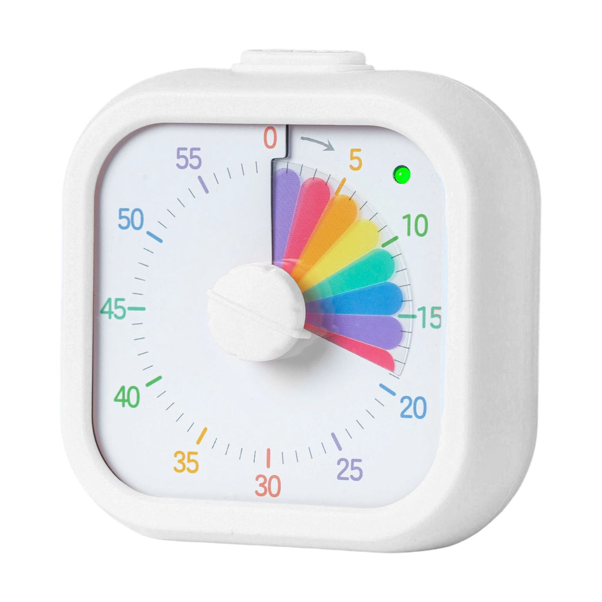 Visual Timer with Rainbow Countdown, 60-Minute, White