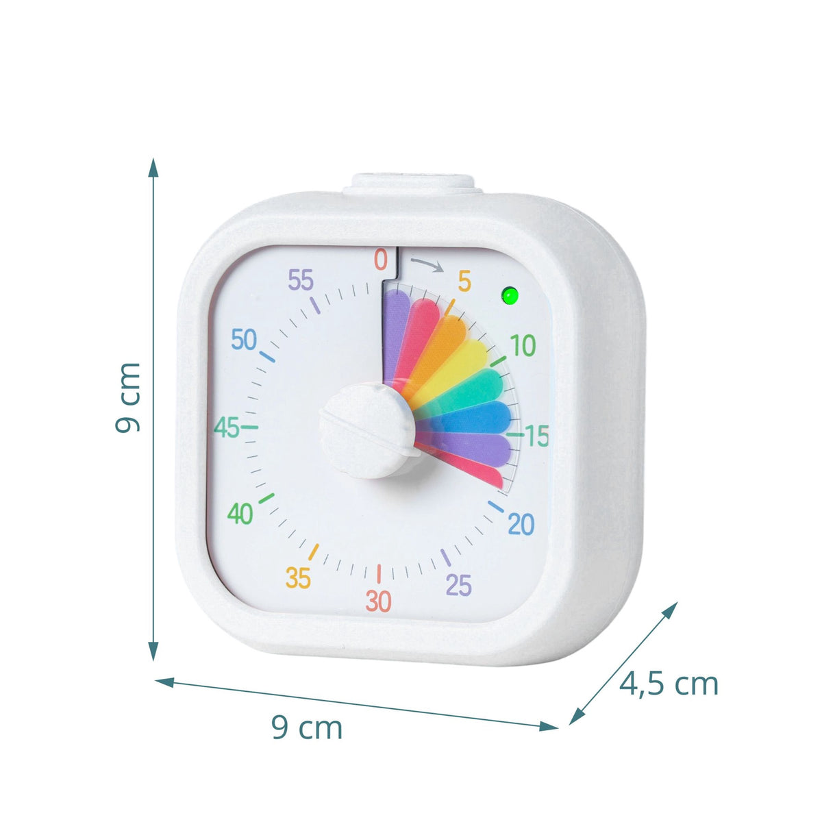 Visual Timer with Rainbow Countdown, 60-Minute, White