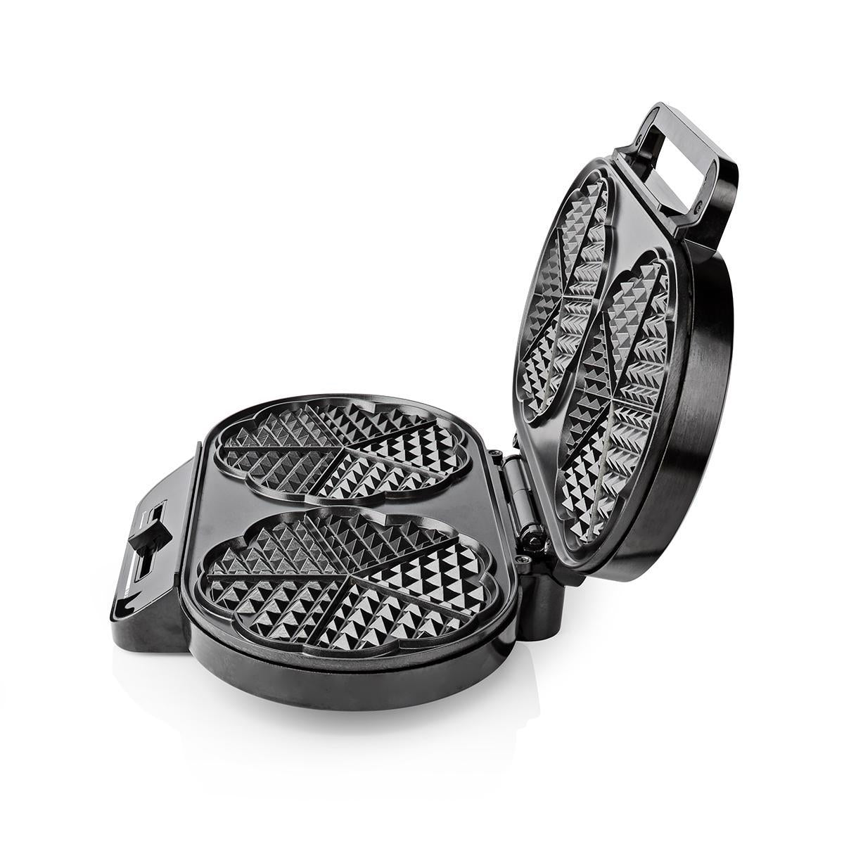 Waffle Iron | 2 x 5 Heart shaped waffles | 12 cm | 1200 W | Automatic temperature control | Metal / Plastic