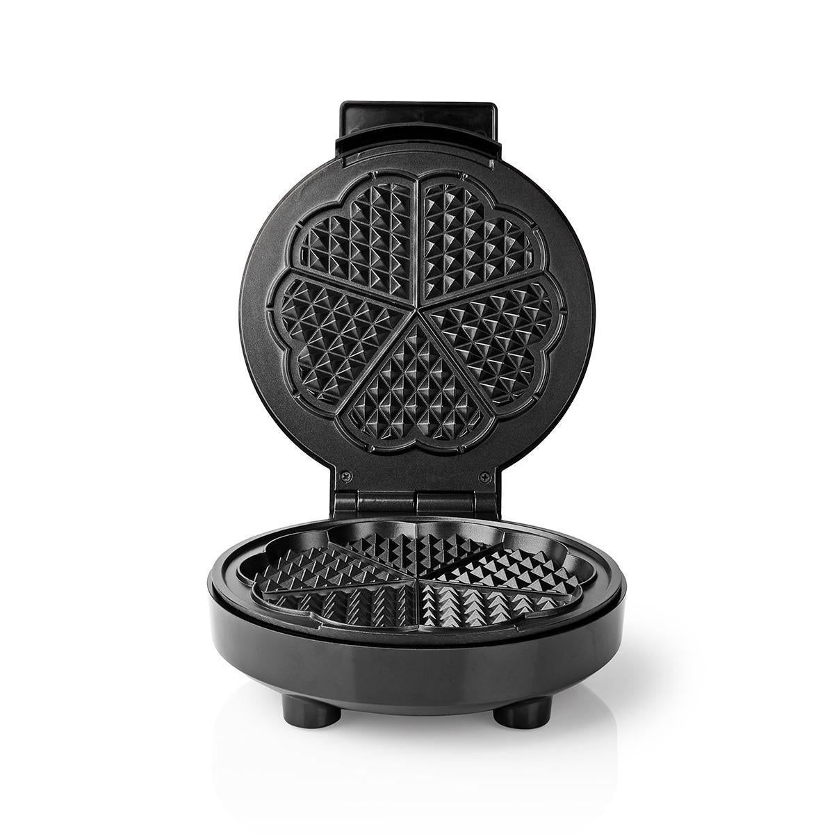Waffle Iron | 5 Heart shaped waffles | 19 cm | 1000 W | Automatic temperature control | Aluminum / Plastic