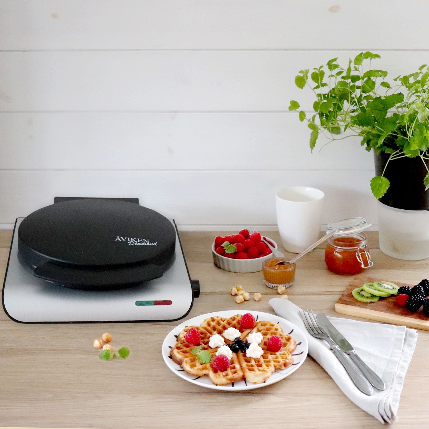 Waffle iron Single Diamond Silver 907.6