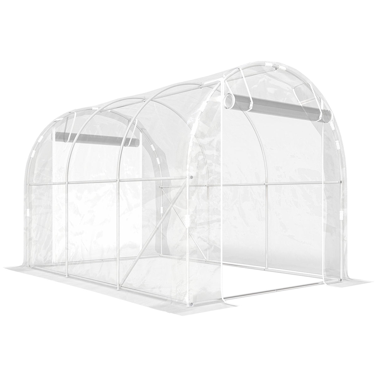Walk-In Polytunnel Greenhouse, Steel Frame, UV PE Cover